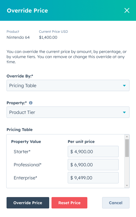 Dynamically update line items