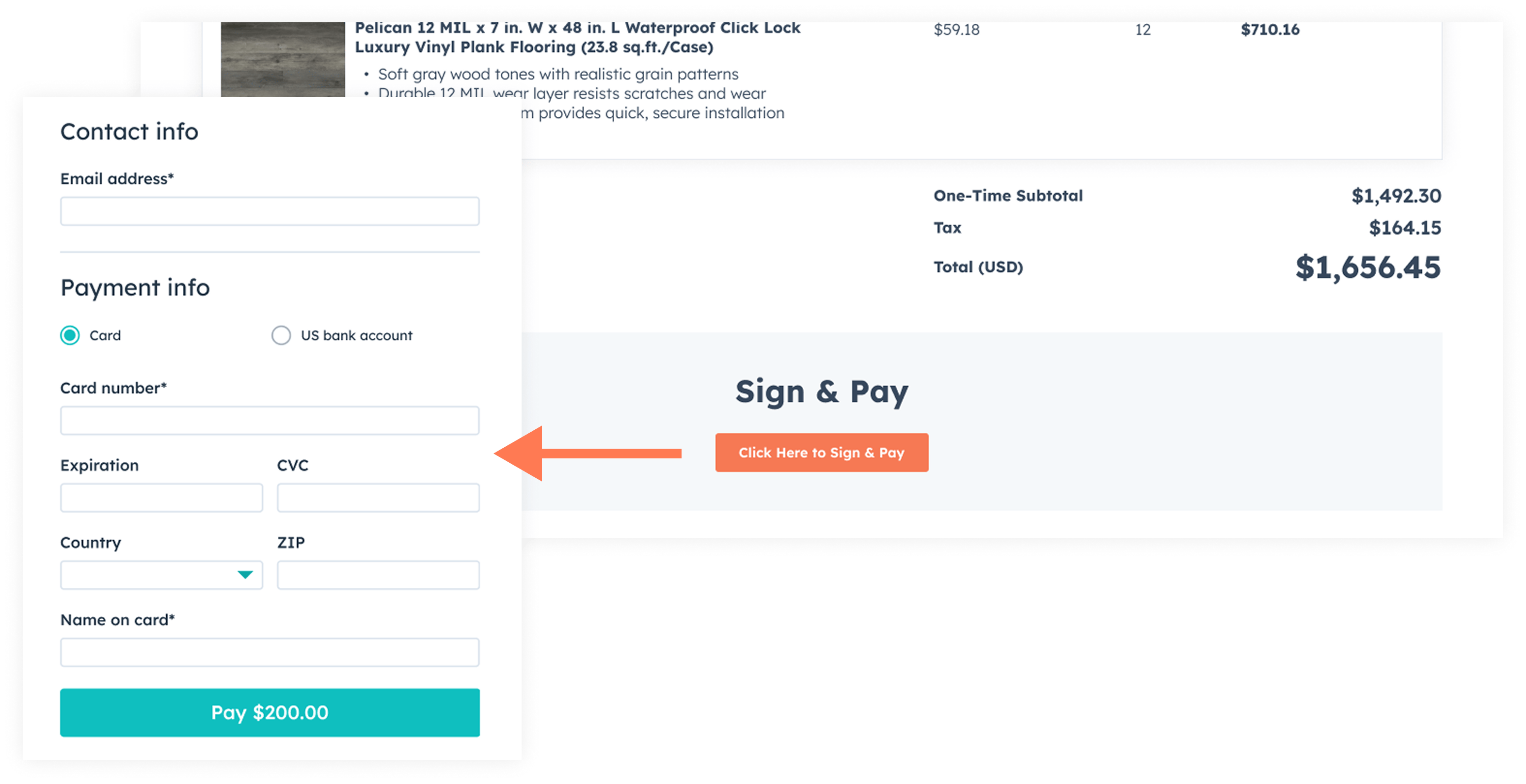Quote Template Payment Link