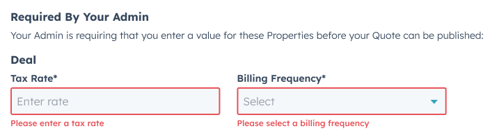 Required By Admin Fields - Error Handling
