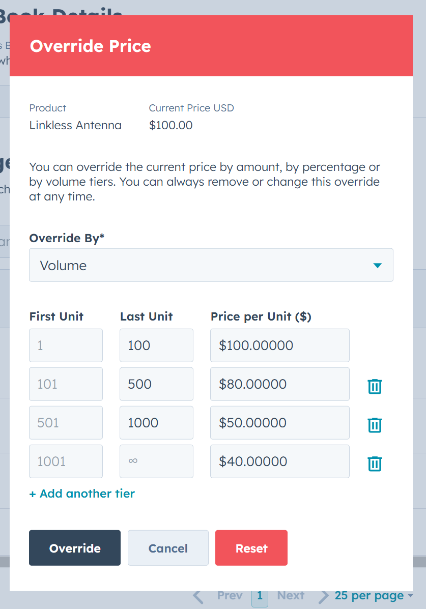 Calculate volume pricing discounts based on quantities