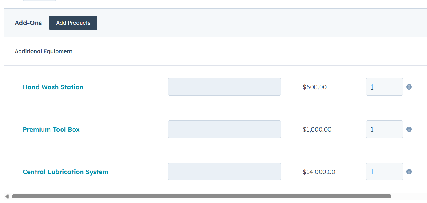 Create Add-On Sections for Optional Gear