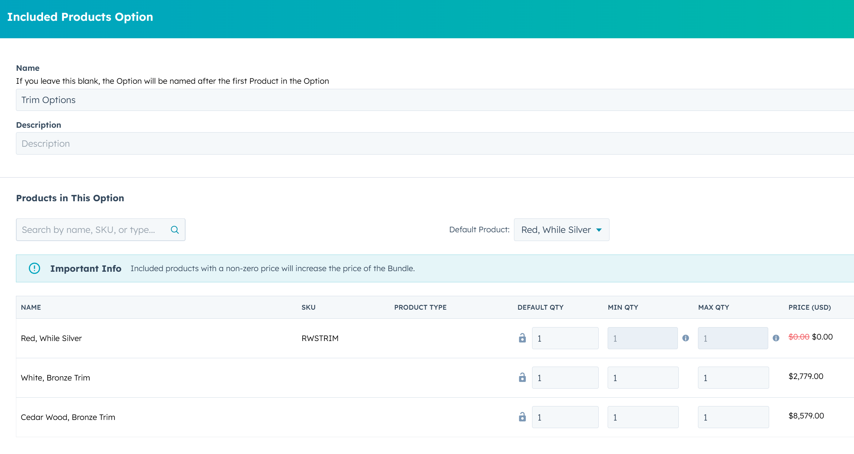 Add Trim Packages with Tiered Pricing