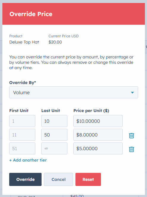 Manage Volume Pricing