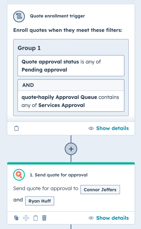 A quote entering the approval flow because it fell outside policy
