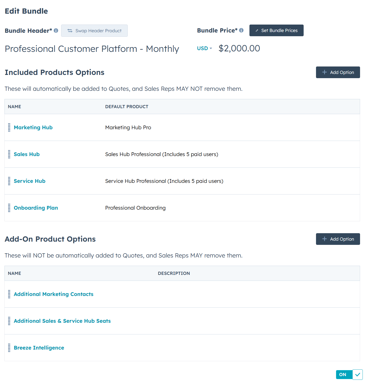 Create Tiered Bundles by Product Line
